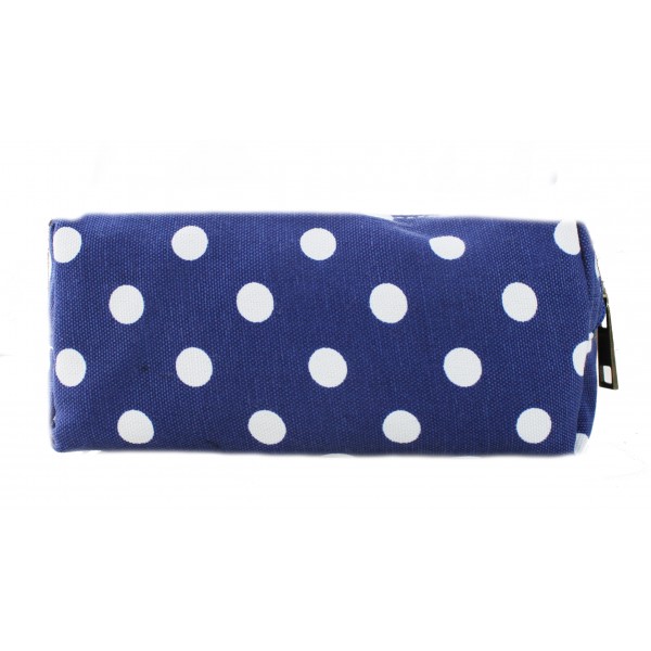 PC-D - Miss Lulu Canvas Pencil Case  Polka Dot Navy